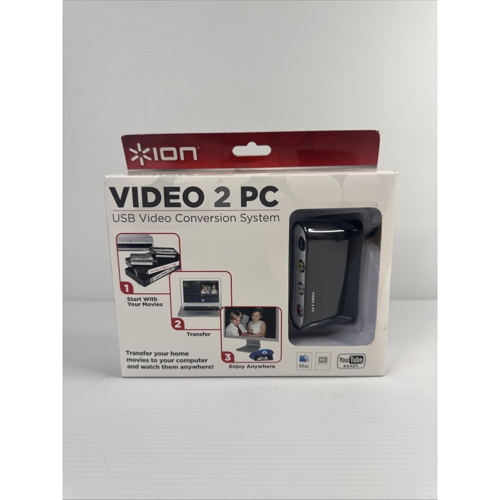 ION Video 2 PC VHS VCR to Computer USB Video Conversion System Transfer Movies